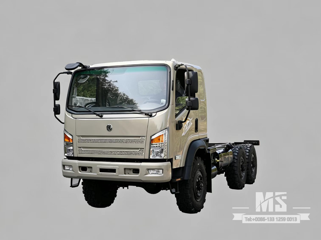 Dongfeng 6×6 EQ2082 Chassis_6*6 190hp Caminhão de cabeça chata Chassi com tração nas seis rodas para venda_ Chassi especial de caminhões de exportação 