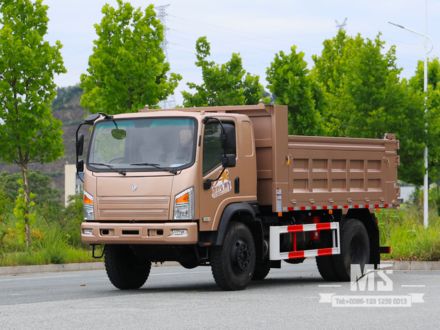 Caminhão basculante de cabeça chata com tração nas quatro rodas Dongfeng de 10 toneladas (170 HP) | Caminhões Especiais de Exportação 