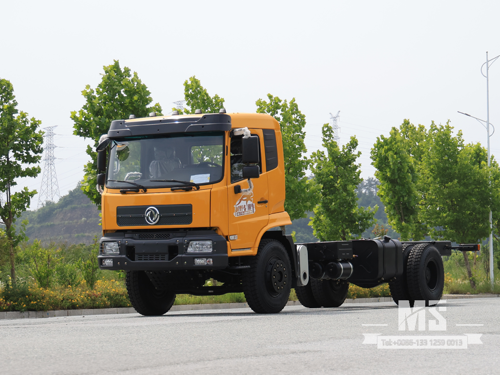 Chassi de caminhão de cabeça chata Dongfeng 4×4_4*4 260hp Chassi de tração nas quatro rodas para caminhão de cabeça chata para venda_ Chassi especial de caminhões de exportação 