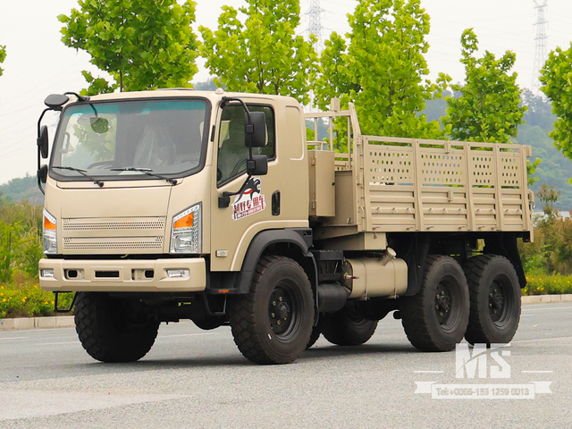 Dongfeng 6X6 Cinza Flat-head EQ2082 170HP Caminhões de cabine única 6WD Caminhões off-road 